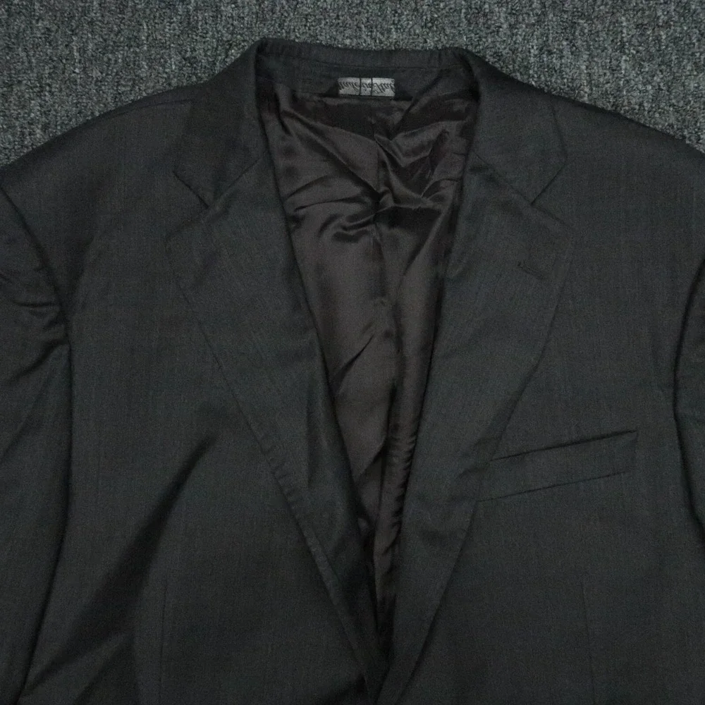 Saks Fifth Avenue Blazer Mens 42L Gray‎ Slim Fit Ermenegildo Zegna Wool Silk